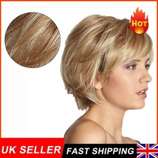 Natural Short Blonde Bob Wavy Curly Pixie Wig Hair Cosplay Women Short Curly, UK