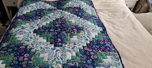 Handmade log cabin throw - handmade,