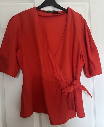 Zara ladies red linen - zara,