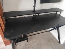 ?️ Large Black Gaming / Computer Desk with Monitor Shelf – 140cm x 60cm