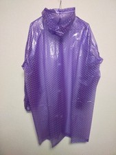 Soft purple PVC middle raincoat translucent hooded jacket rainjacket