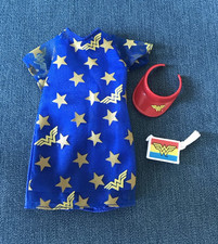 Barbie Doll Clothes - Wonder Woman Outfit Dress Visor Bag