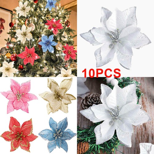 10x christmas large poinsettia - 10x,