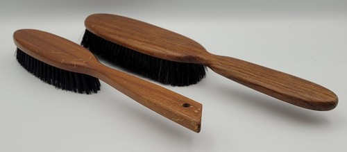 Two vintage black bristle - , &