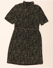 LA FEMME Womens Sheath Dress UK 20 2XL Black Chevron Polyester DN70