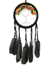 Tree Of Life Dream Catcher Black Dreamcatcher Rainbow Beads Bedroom Decoration