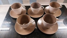 Set Of 5 Poole Pottery Sepia