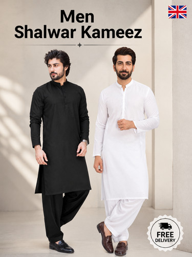 Men shalwar kameez black - kameez,
