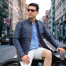 Navy Blue Leonido Quilted