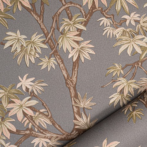 Charcoal floral wallpaper acer - charcoal,