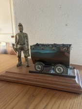 Brass Miner and Coal Cart Model Figure