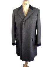 Harrods Tailored Chester Barrie Overcoat Grey Wool Blend Size 40