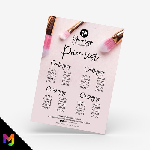 Custom printed business price