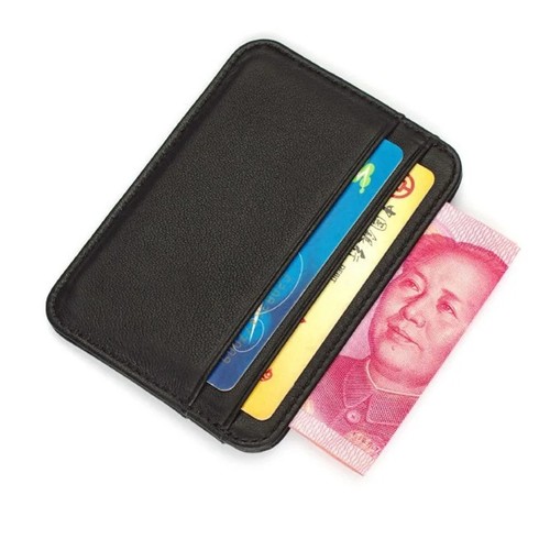 Black leather slim - black,