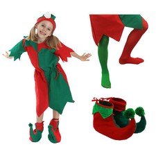 GIRLS ELF COSTUME CHRISTMAS