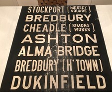Manchester 222 Bus Route Destination Blind 1960’s 34”x37”- 2 Stockport Mersey Sq