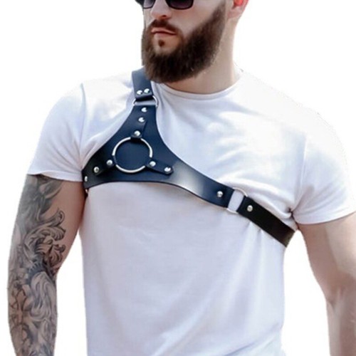 Black leather armband - leather,