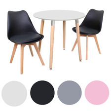 Round Dining Set | Halo Round Table & Lorenzo Jamie Tulip Chair | Set of 2