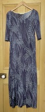 rare GEORGINA von ETZDORF blue print silk maxi dress half sleeve designer - S