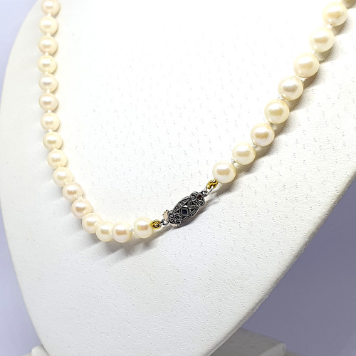 Antique pearls necklace with - antique,