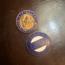 Two Vintage RSPCA Junior Division JD. Enamel Pin Badge. Blue.