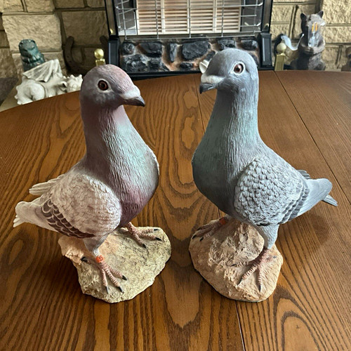 Pigeons resin ornament - resin,