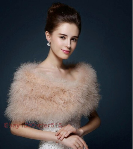 Wedding fur cape - fur, ostrich