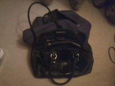 2 Handbags  Episode black leather & Next purple fabric