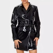 Women Trench Vinyl Shiny