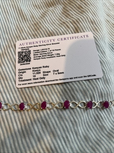 Ruby bracelet sterling - sterling, silver