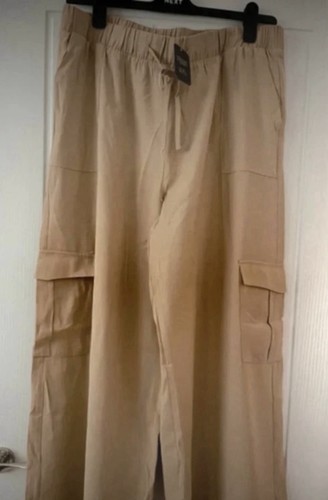 Ladies beige cargo elasticated - ladies,