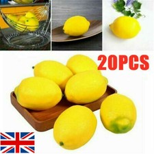 UK_20pcs Limes Lemon Lifelike Artificial Plastic Fake Fruit Imitation Home Decor