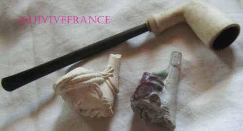 Lot pipes clay zouave - in,