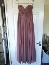 H&M Mauve/Dusky Pink Chiffon Maxi/Wedding/Evening Dress - Size 12 - BNWT