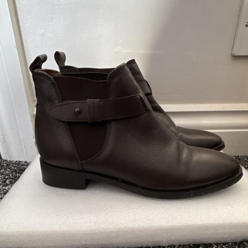Topshop brown leather chelsea - leather,