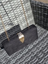 Women's Suede Clutch Bag Black
