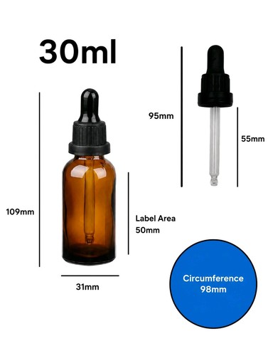 30ml amber glass cosmetics - 30ml,