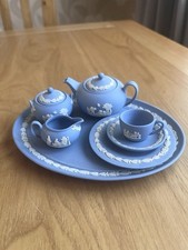 Wedgwood Jasperware Miniature Tea Set Blue