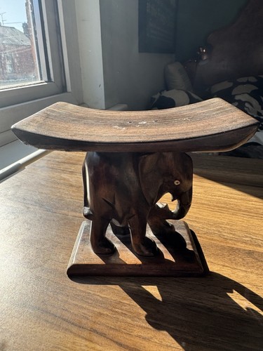 Vintage wooden elephant head - wooden,