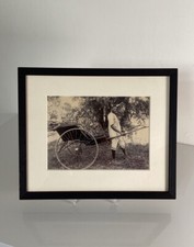 Antique 1910 SOUTH AFRICA RICKSHA RICKSHAW HORN HEADDRESS DRIVE REAL PHOTOGRAPHY