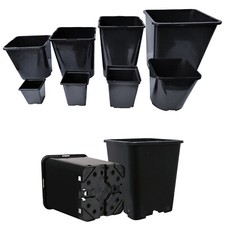 Square Plant Pots Strong Black