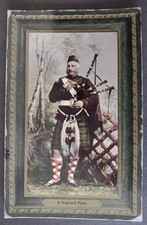 Vintage Scottish Military Postcard, A Highland Piper
