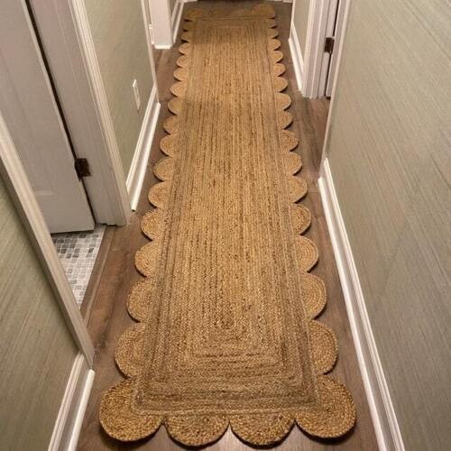 Runner jute rug - scallop, design