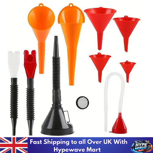 8pcs fuel funnels set - fuel, plastic