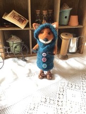 Needle Felted OOAK Fox In Coat & Boots Handcrafted Handmade Gift By Jen x