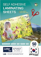 Self Adhesive Laminating Sheets A4 100 Micron Clear No Machine Needed (50 Pack)
