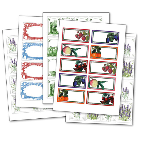 Vintage jam jar labels self - vintage,