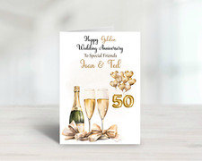 50th Wedding Anniversary Card Golden Anniversary Card Personalised Card Mum Dad