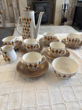 Mid Century empire porcelain checkmate coffee set