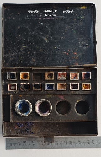 Antique metal paint - box, with